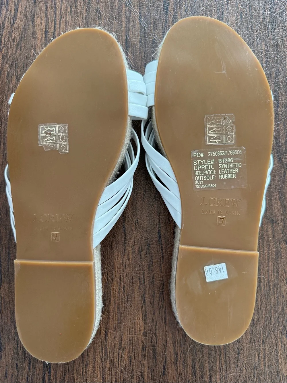 J. Crew White Knotted Spain Espadrille Slides-new!